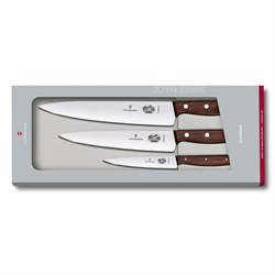 Набор универсальных ножей Victorinox 12/19/22 см, деревянная ручка, ручка розовое дерево 70001096 - фото 177768