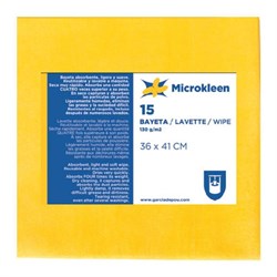 Салфетки Microkleen желтые, 36*41 см, микрофибра 130 г/см2, 15 шт/уп 81210130 - фото 178532