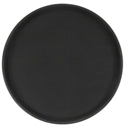 Поднос прорезиненный круглый 350х25 мм черный [1400CT Black] кт940 - фото 250914