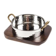 Сковородка Hammered на деревянной подставке, d 14 см, нержавейка, P.L. Proff Cuisine 81240042