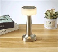 Лампа настольная беспроводная  d=9 см. h=21,5 см. нерж., серебристая LED SIMPLE II MGline /1/20/ 75053