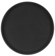 Поднос прорезиненный круглый 350х25 мм черный [1400CT Black] кт940